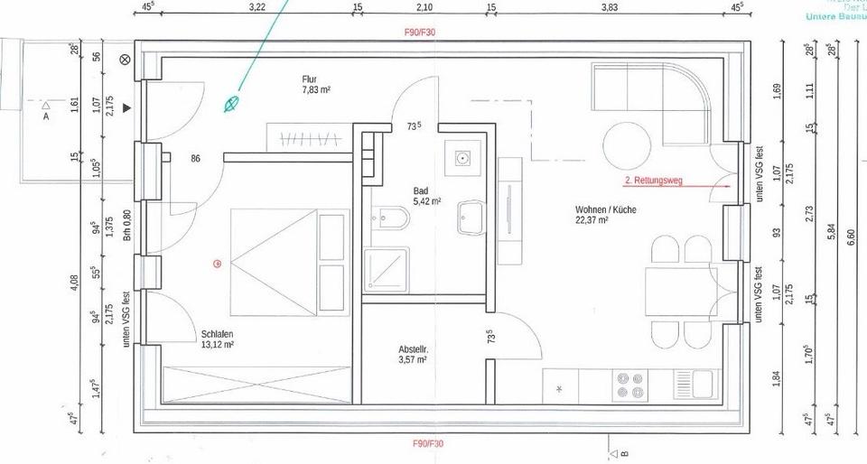 Terrassenwohnung Bredstedt - 2 Zimmer, 53 m&sup2;, 825&euro; | Angebot:25944645