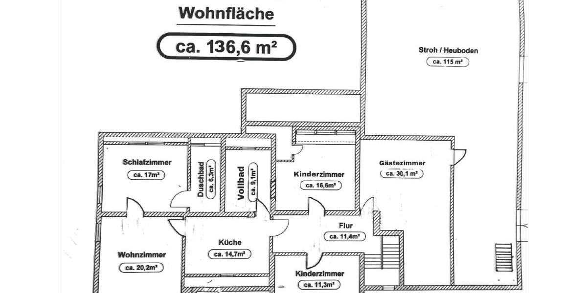 Bauernhaus, Landhaus Lunden - 10 Zimmer, 293 m&sup2;, 549.000&euro; | Angebot:23589132