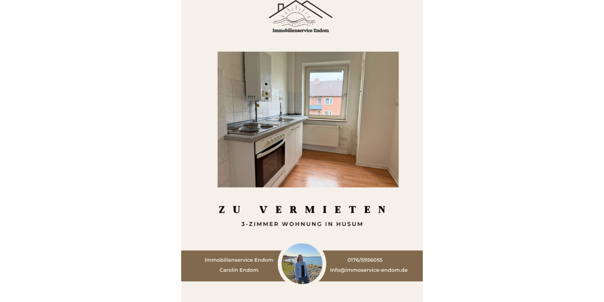 Etagenwohnung Husum - 3 Zimmer, 60 m&sup2;, 460&euro; | Angebot:25254715
