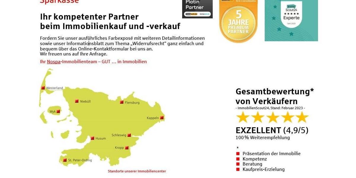 Reihenmittelhaus Nordstrand - 3 Zimmer, 74 m&sup2;, 269.000&euro; | Angebot:25674259