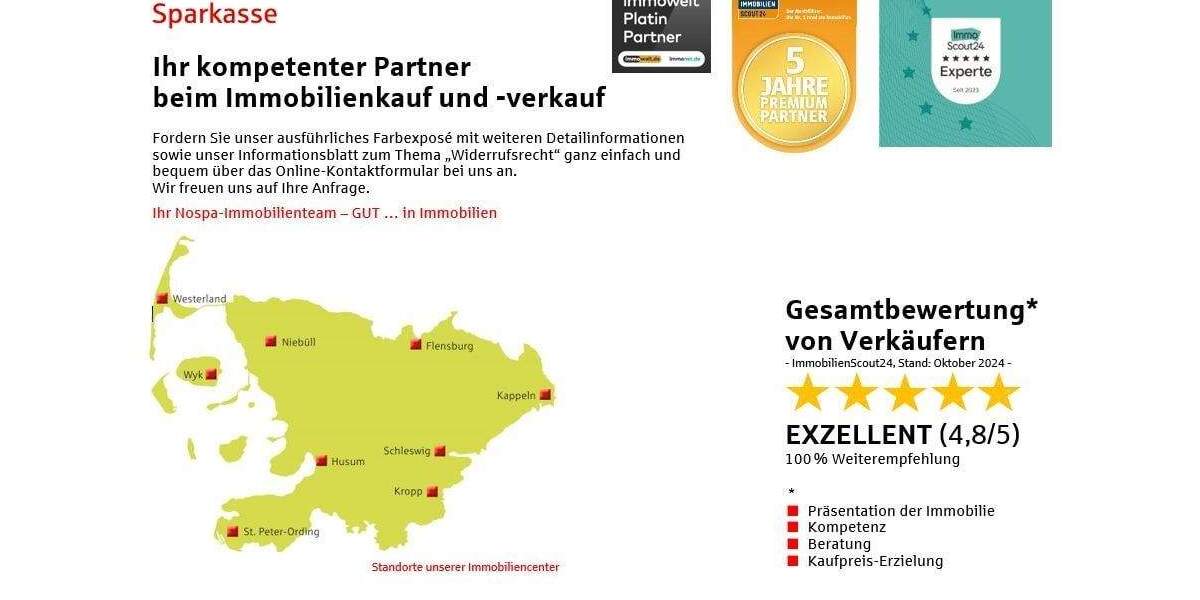 Etagenwohnung Tönning - 3 Zimmer, 130 m&sup2;, 290.000&euro; | Angebot:25670648