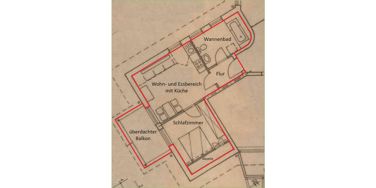 Etagenwohnung Garding - 2 Zimmer, 49 m&sup2;, 175.000&euro; | Angebot:25660587